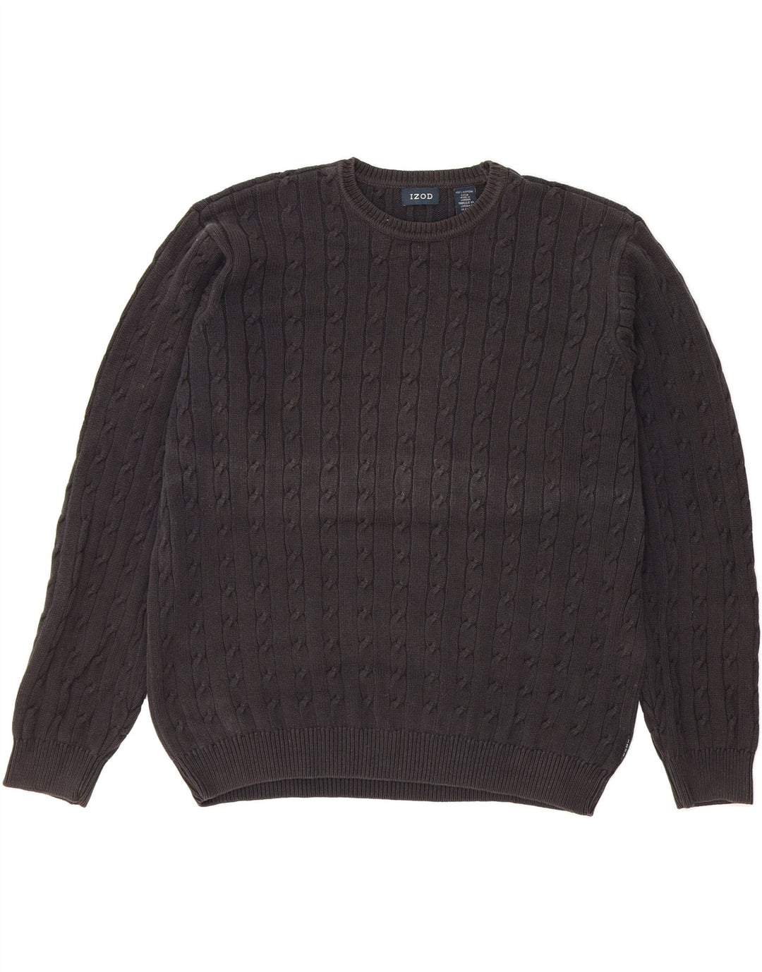 IZOD Mens Crew Neck Jumper Sweater XL Brown Cotton Vintage Izod and Second-Hand Izod from Messina Hembry 