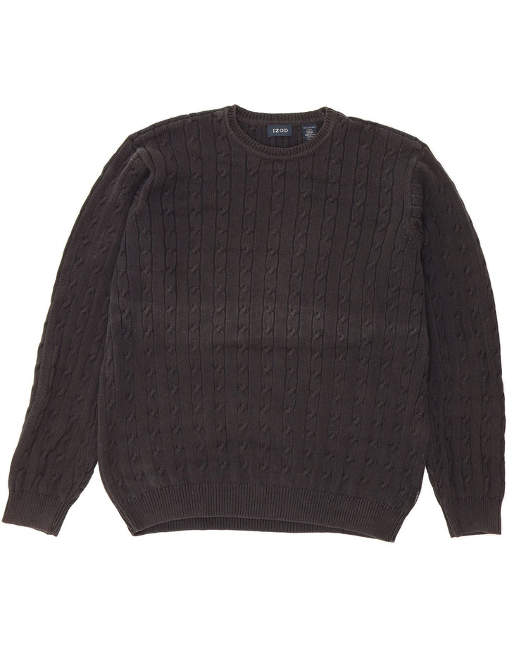IZOD Mens Crew Neck Jumper Sweater XL Brown Cotton Vintage Izod and Second-Hand Izod from Messina Hembry 