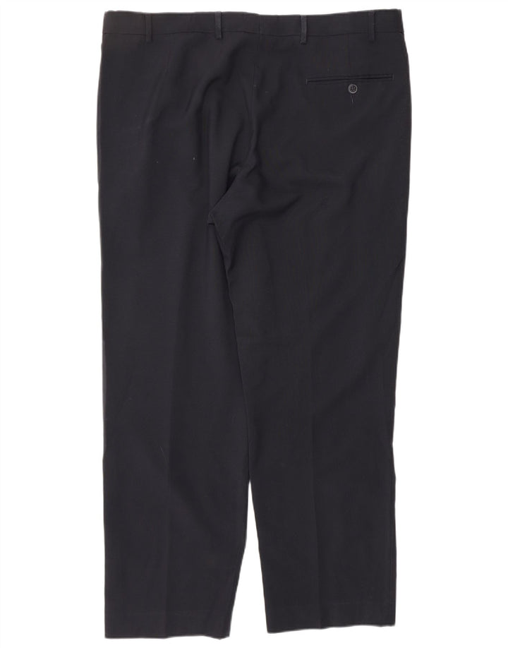 MARKS & SPENCER Mens Regular Fit Pegged Suit Trousers W38 L29 Navy Blue