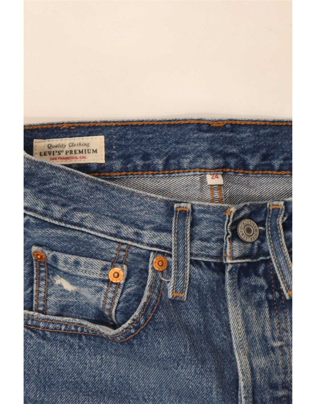 Gonna di jeans da donna Levi's W24 XS in cotone blu