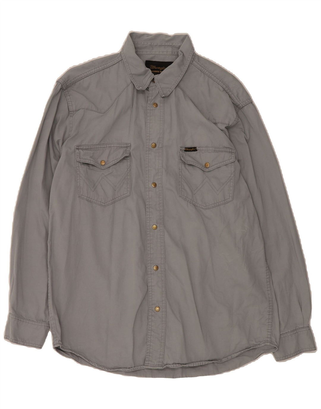 WRANGLER Mens Western Denim Shirt Large Grey Cotton Vintage Wrangler and Second-Hand Wrangler from Messina Hembry 