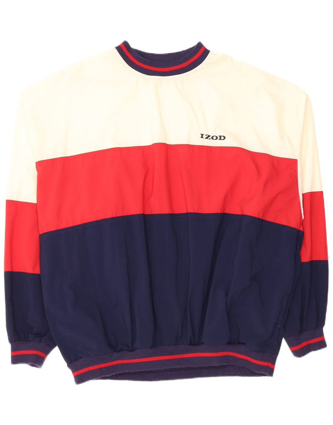 Tuta da uomo Izod Pullover Top XL Nylon color block blu navy