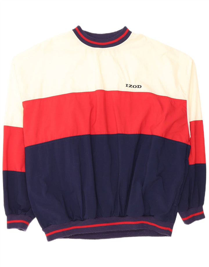 Tuta da uomo Izod Pullover Top XL Nylon color block blu navy