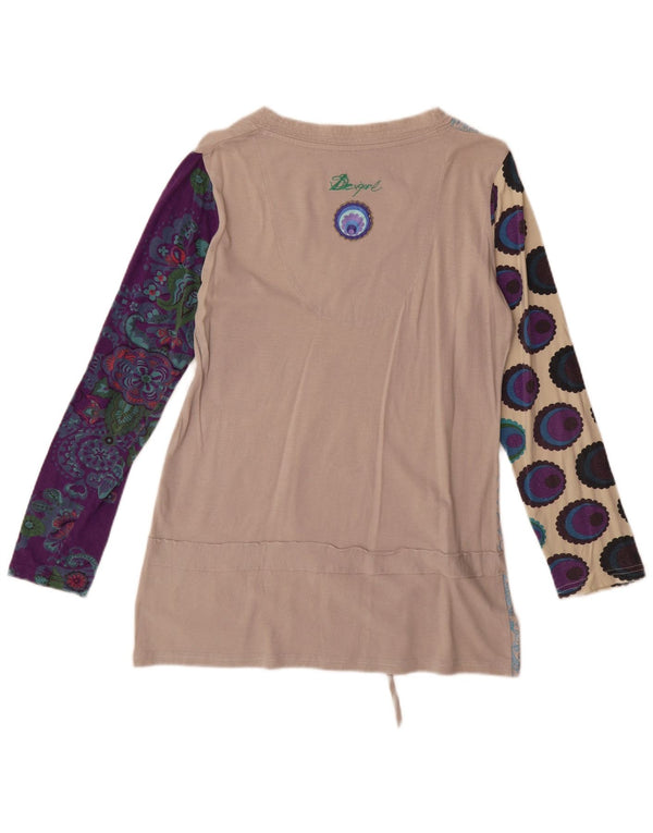 Desigual Tunica da donna con motivo astratto Top UK 18 XL Cotone beige