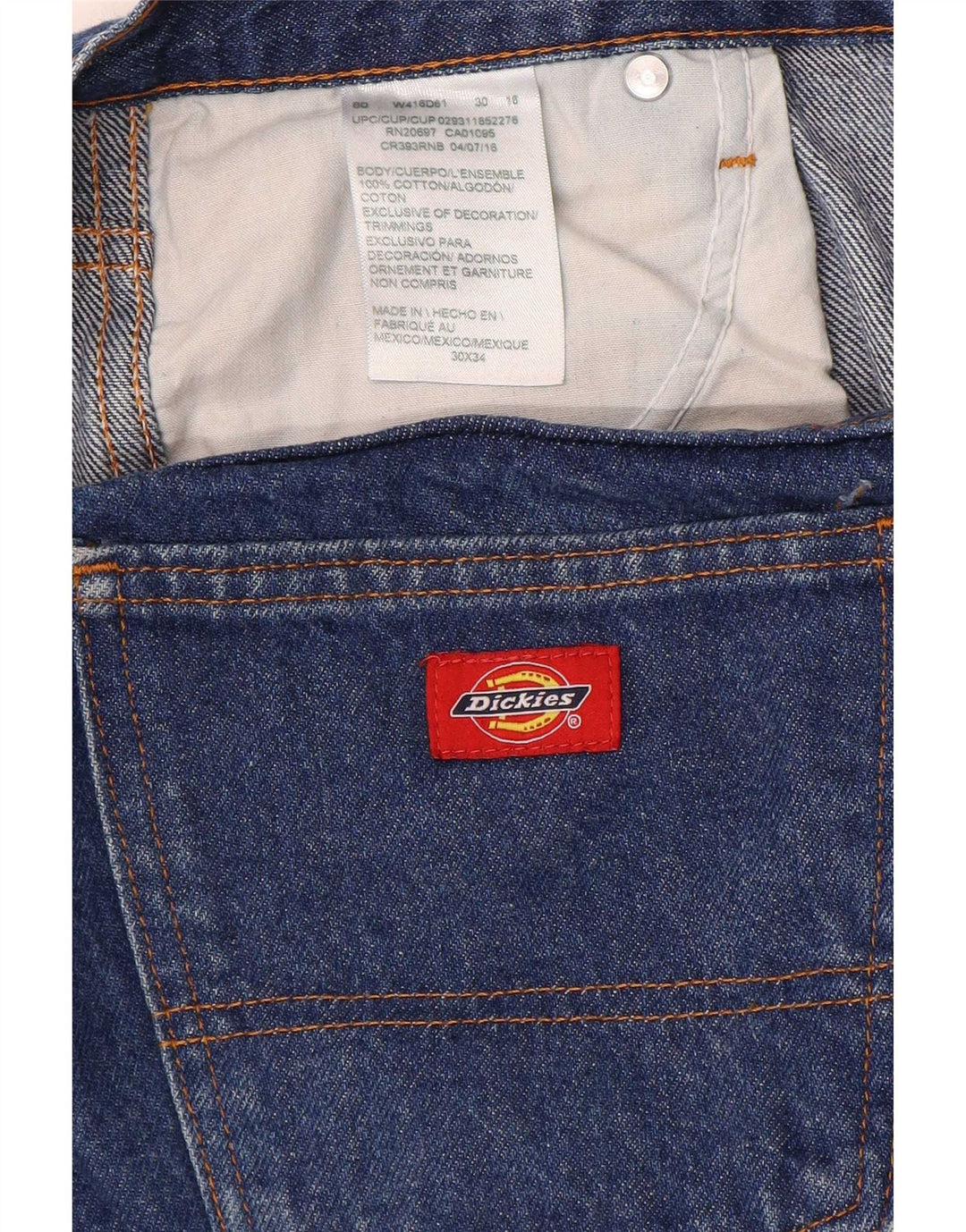 Jeans dritti da uomo Dickies W30 L28 cotone blu