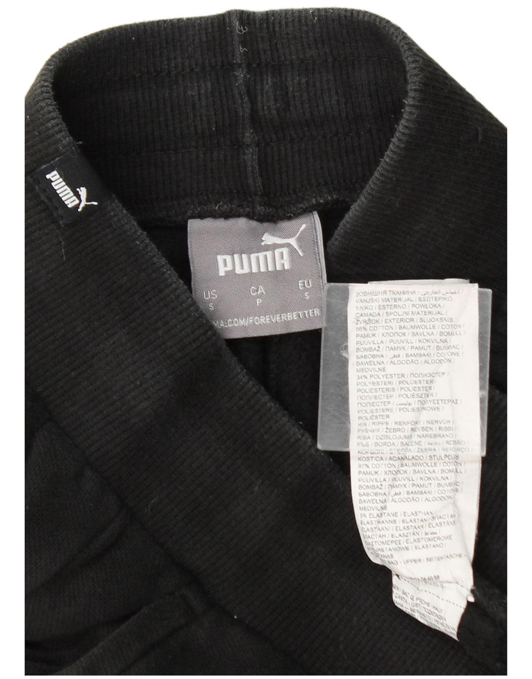 Pantaloni da tuta grafica da uomo Puma Joggers piccoli in cotone nero