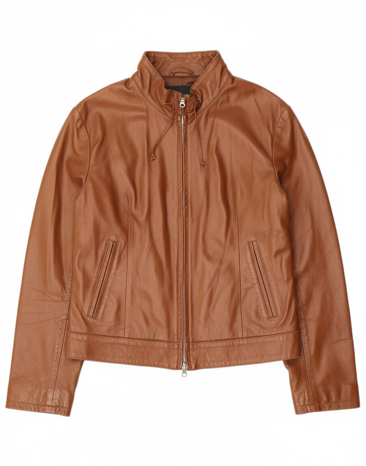 CONBIPEL Womens Leather Jacket IT 44 Medium Brown Leather