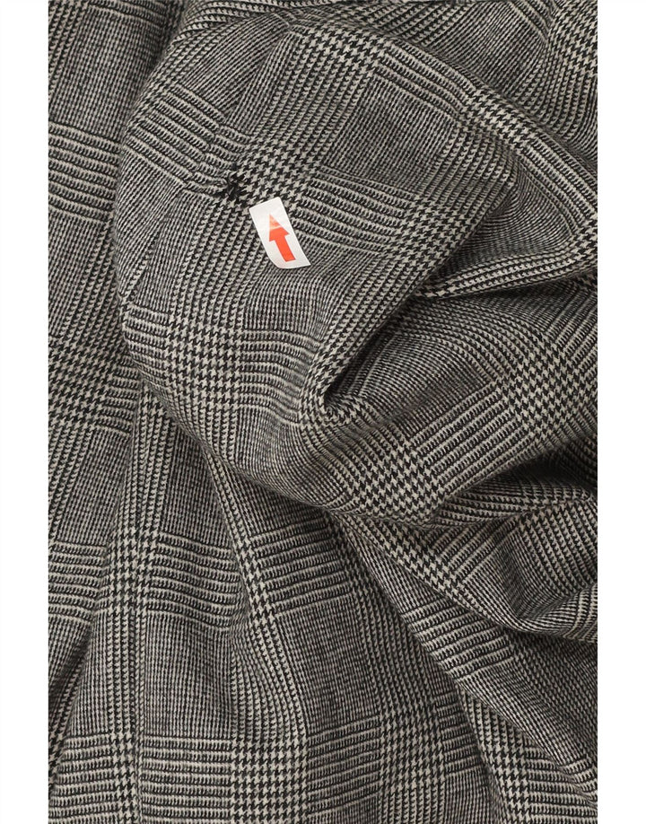 Giacca blazer vintage a maniche lunghe da donna UK 18 XL pied de poule grigio