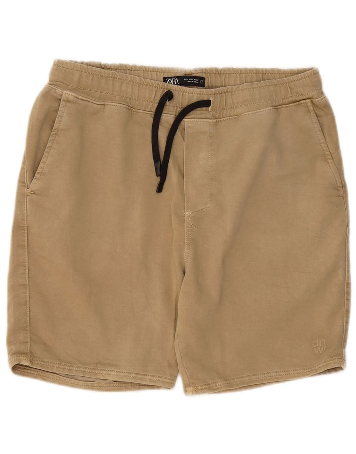 Pantaloncini chino da uomo Zara grandi W32 in cotone beige