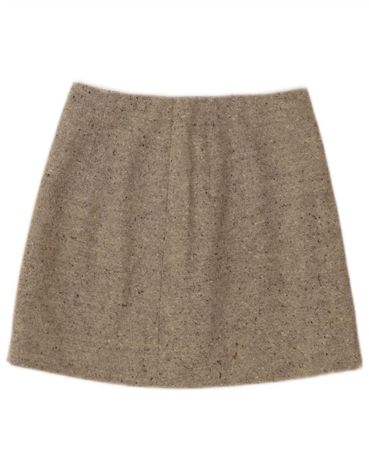 Minigonna vintage da donna W26 piccola beige chiazzata