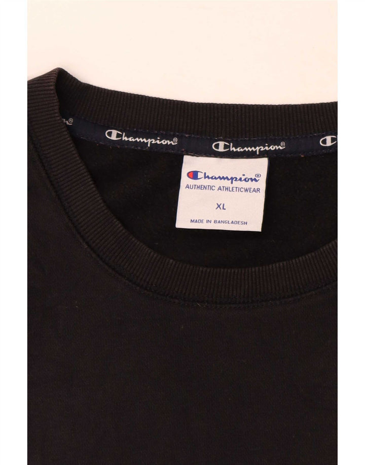 Felpa grafica da uomo Champion Jumper XL in cotone nero