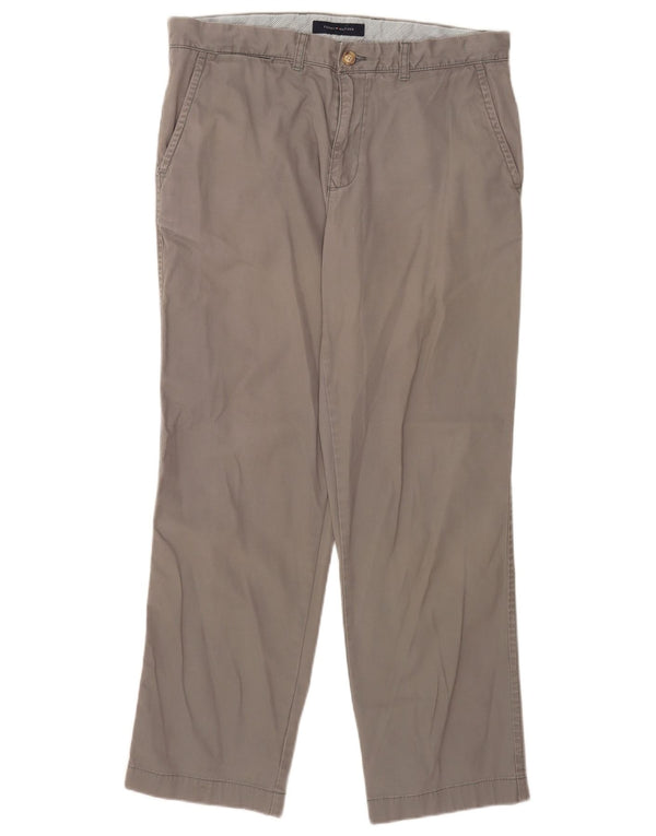 Pantaloni chino vestibilità regolare da uomo Tommy Hilfiger W34 L30 cotone grigio