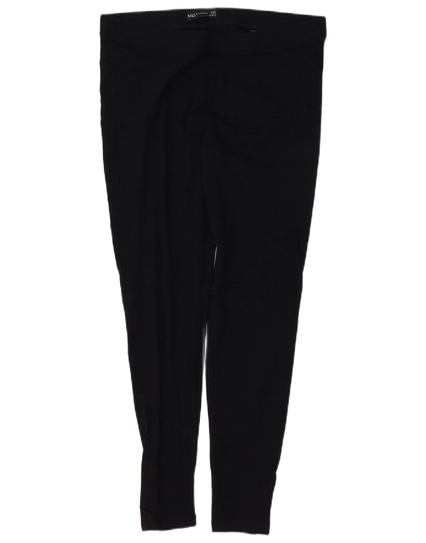 MARKS & SPENCER Leggings da donna UK 14 Grande cotone nero