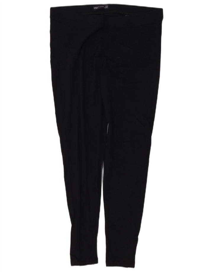 MARKS & SPENCER Leggings da donna UK 14 Grande cotone nero