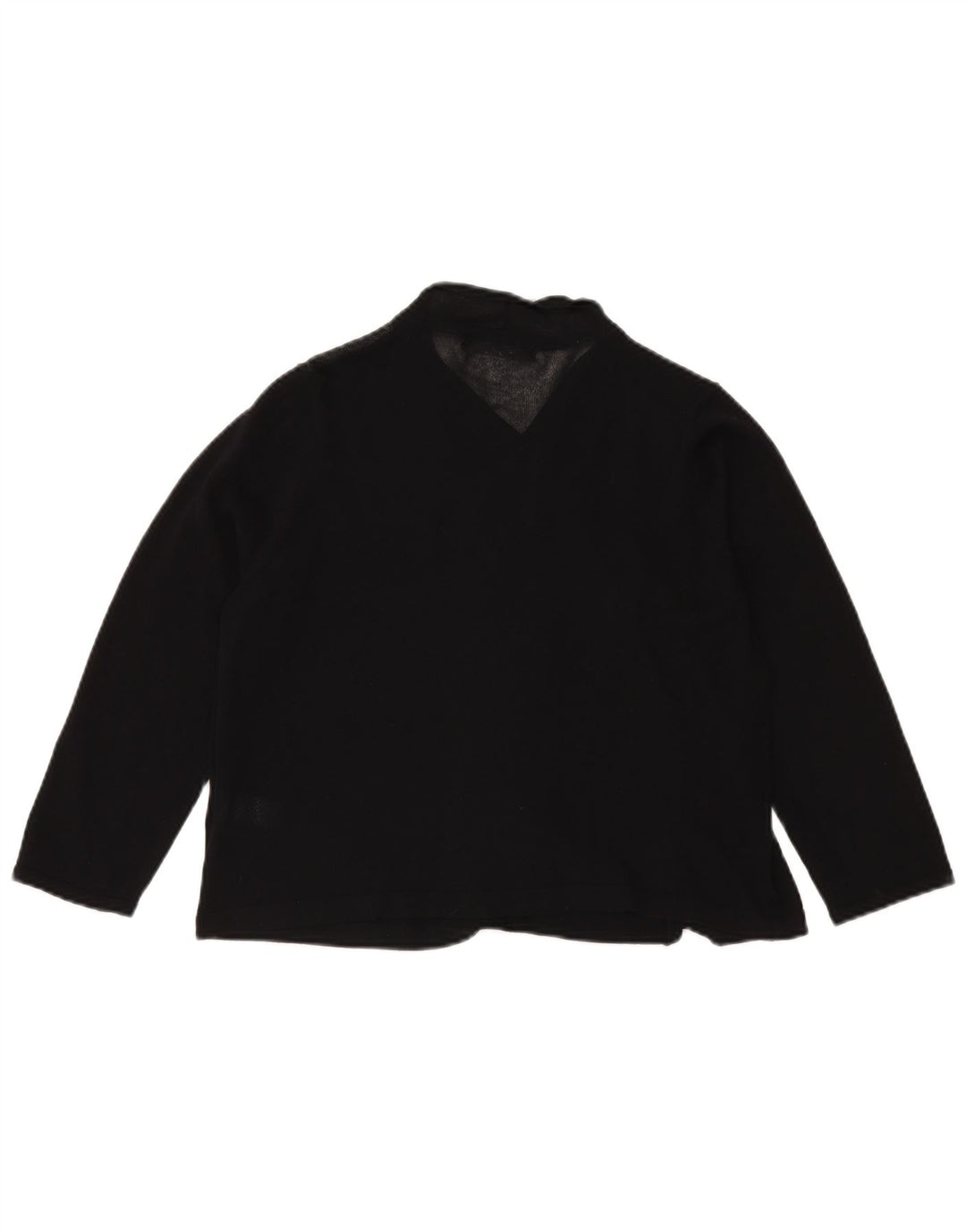 Maglione cardigan aperto corto da donna Marks & Spencer UK 16 grande viscosa nera