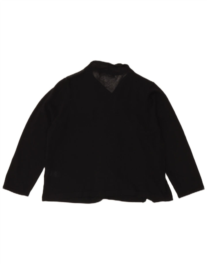 Maglione cardigan aperto corto da donna Marks & Spencer UK 16 grande viscosa nera