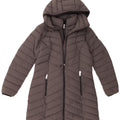 Cappotto imbottito con cappuccio da donna Dkny UK 14 Poliestere grigio medio