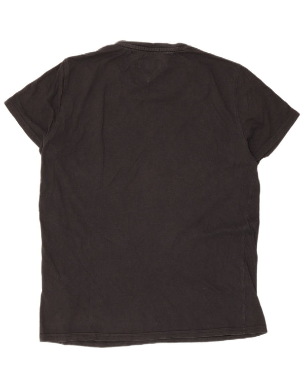 Tommy Hilfiger Uomo Regular Fit T-shirt Top Large Nero in cotone