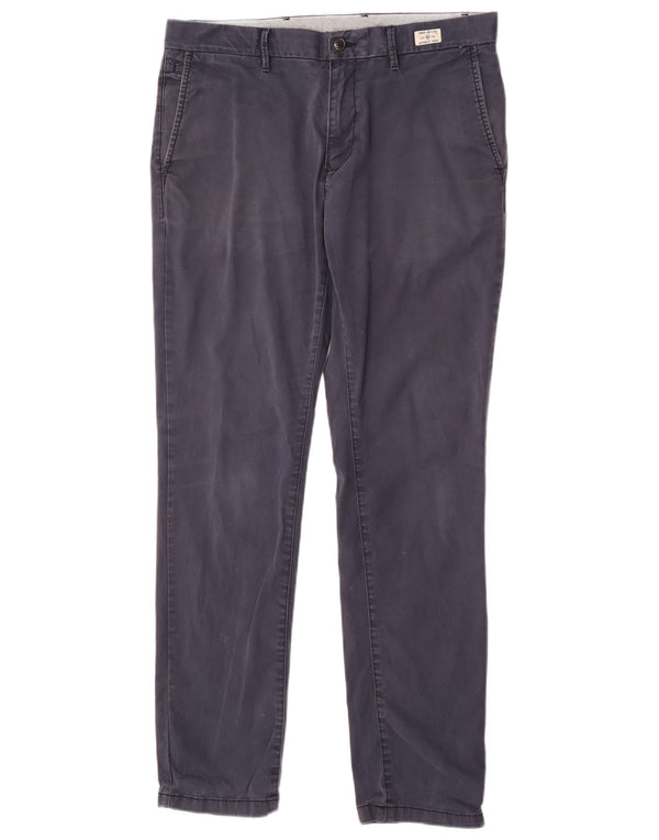 Pantaloni chino slim da uomo Tommy Hilfiger W34 L32 cotone blu navy