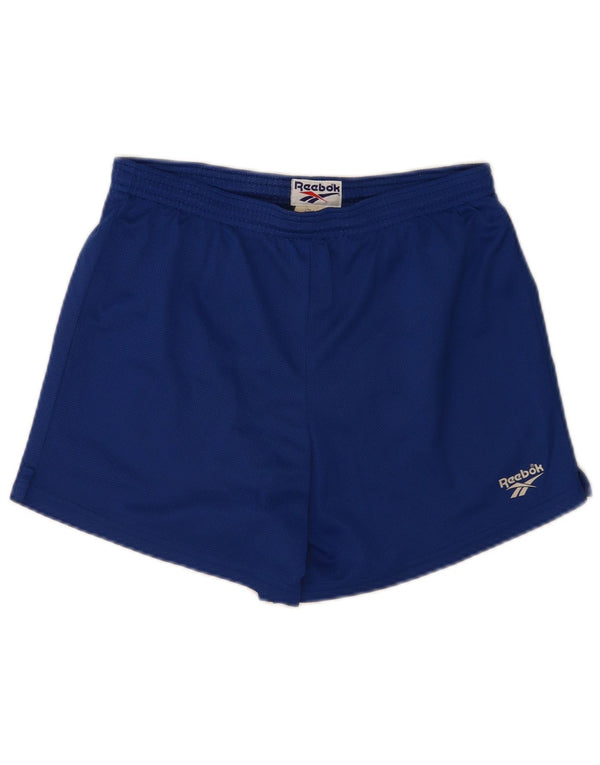 Pantaloncini sportivi regolari da uomo Reebok blu medio in poliestere