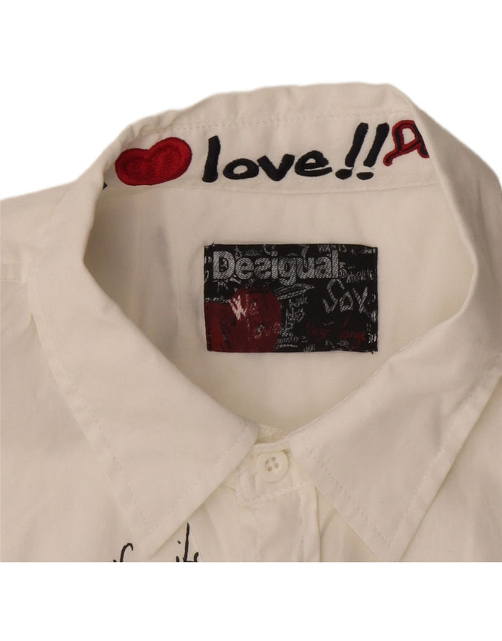 Camicia grafica da uomo DESIGUAL bianco medio