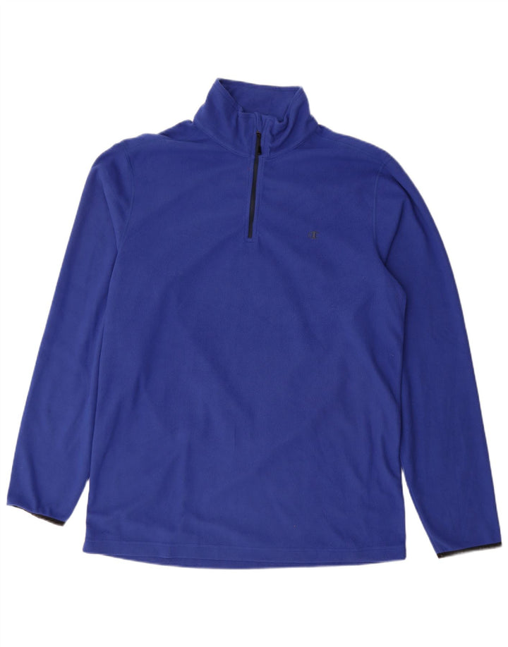Maglione in pile da uomo con zip e collo Champion 2XL blu poliestere