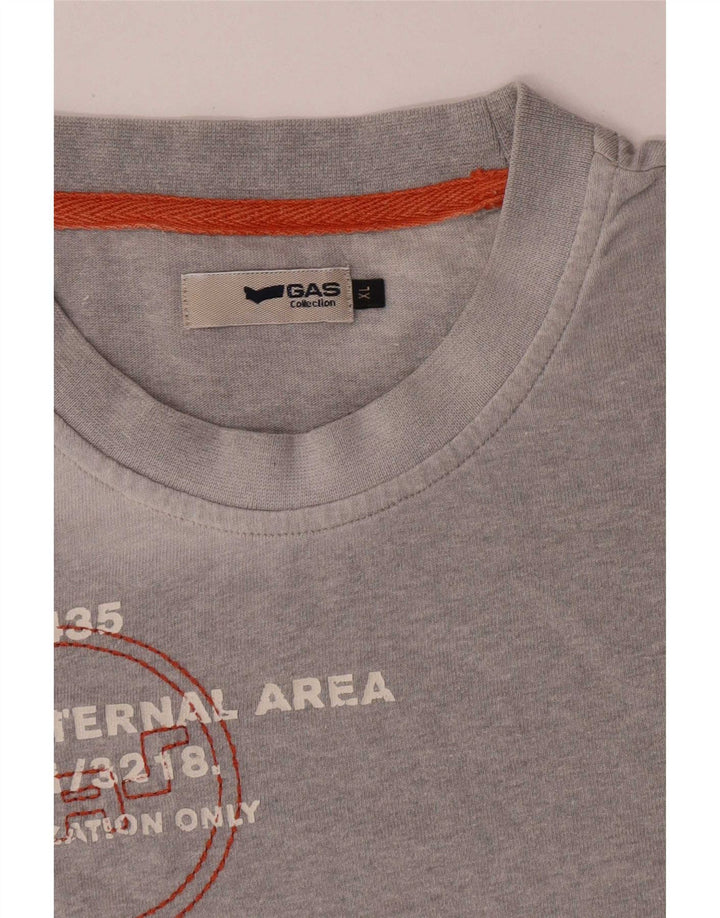 T-shirt grafica da uomo Gas Top XL grigio color block