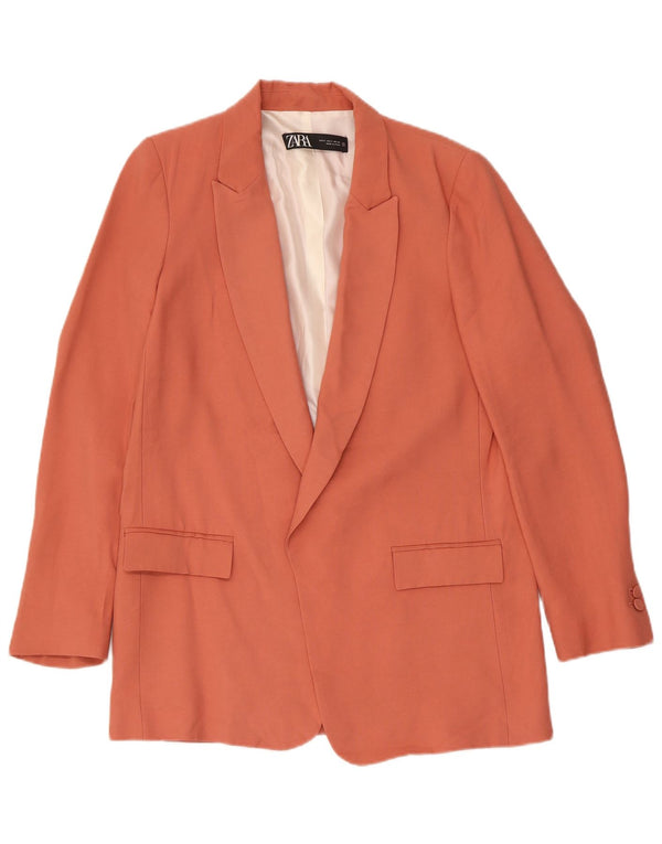 Giacca blazer aperta da donna Zara UK 10 piccola acetato arancione