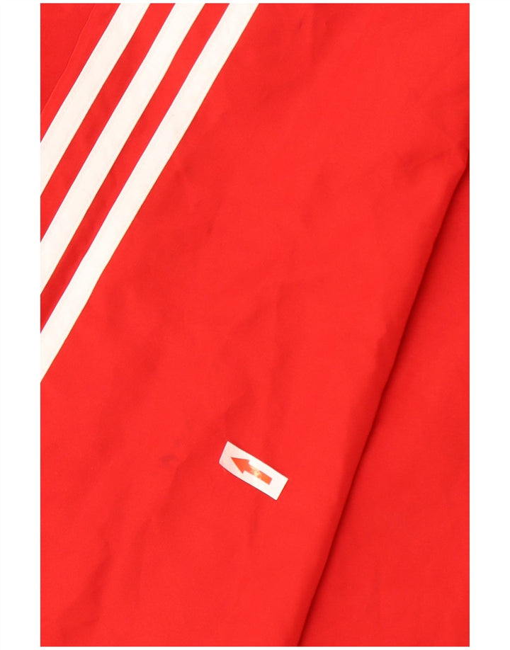 Giacca da ginnastica da uomo Adidas, giacca in poliestere color block rosso medio