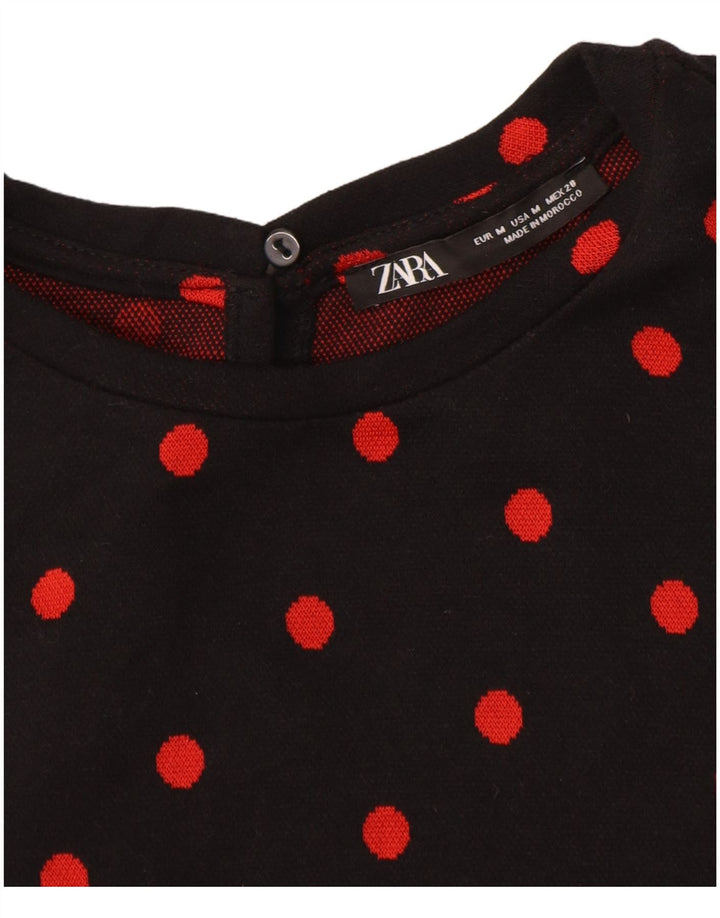 ZARA Womens Maxi Dress UK 12 Medium Black Polka Dot
