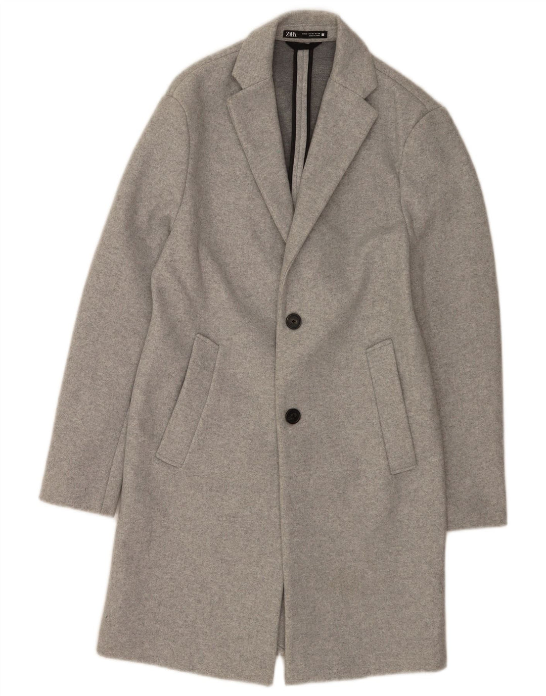 Cappotto da uomo Zara UK 34 XS poliestere chiazzato grigio