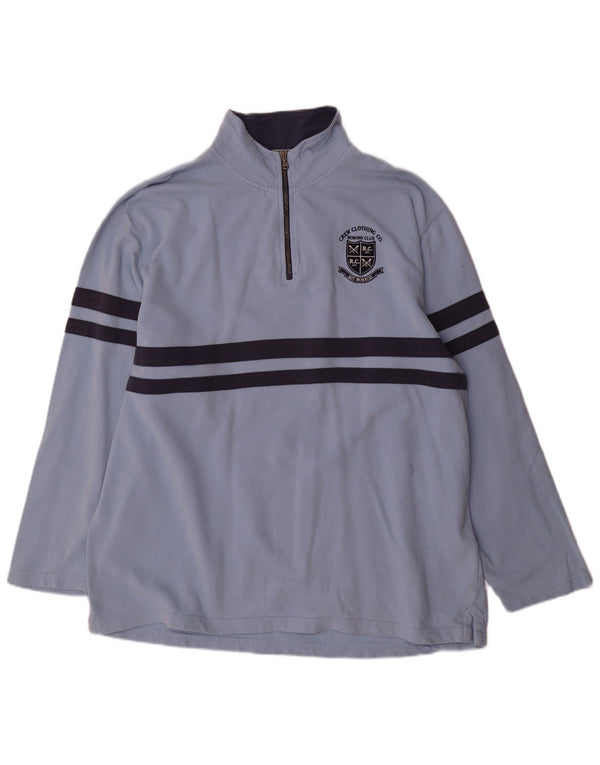 Crew Clothing Felpa con collo con zip da uomo Maglione 2XL Cotone color block blu