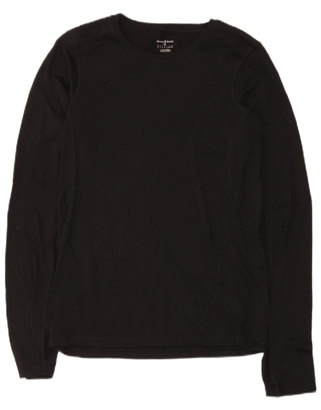 Top Reebok Cross Fit da uomo a maniche lunghe in poliestere nero medio