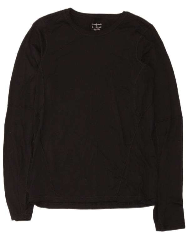 Top Reebok Cross Fit da uomo a maniche lunghe in poliestere nero medio