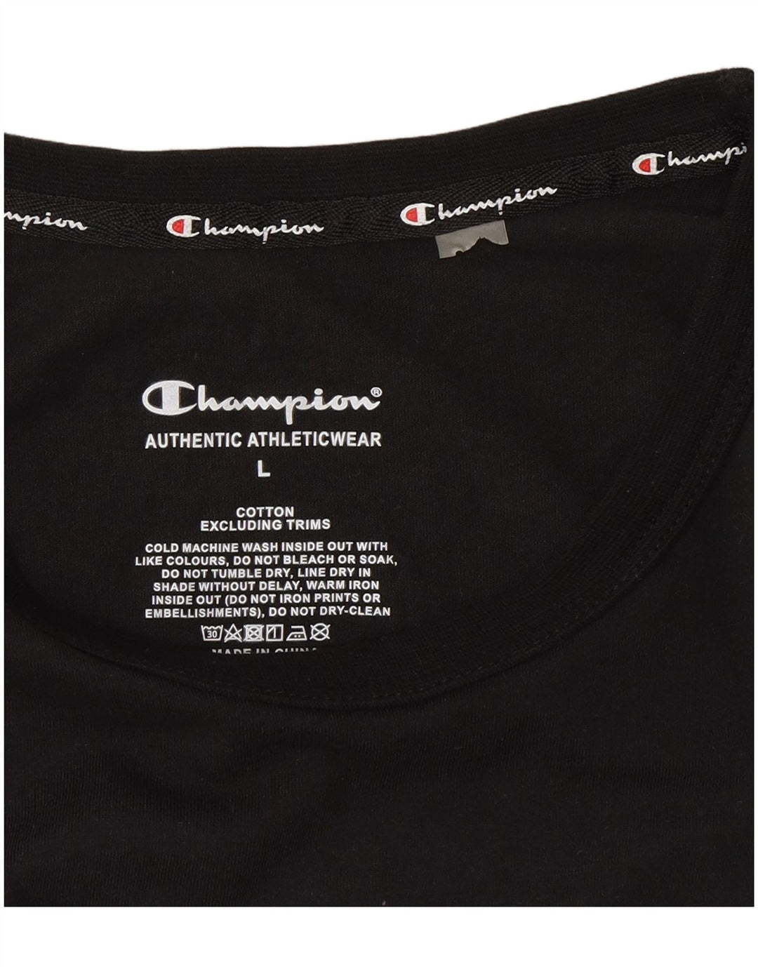 T-shirt grafica da uomo Champion Top grande in cotone nero
