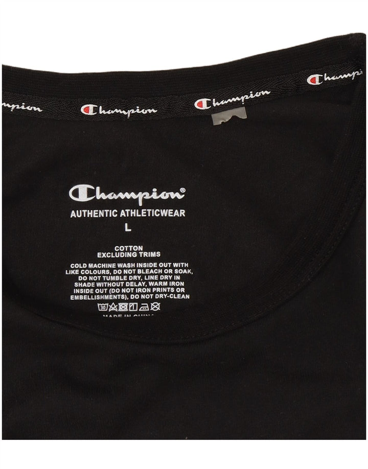 T-shirt grafica da uomo Champion Top grande in cotone nero
