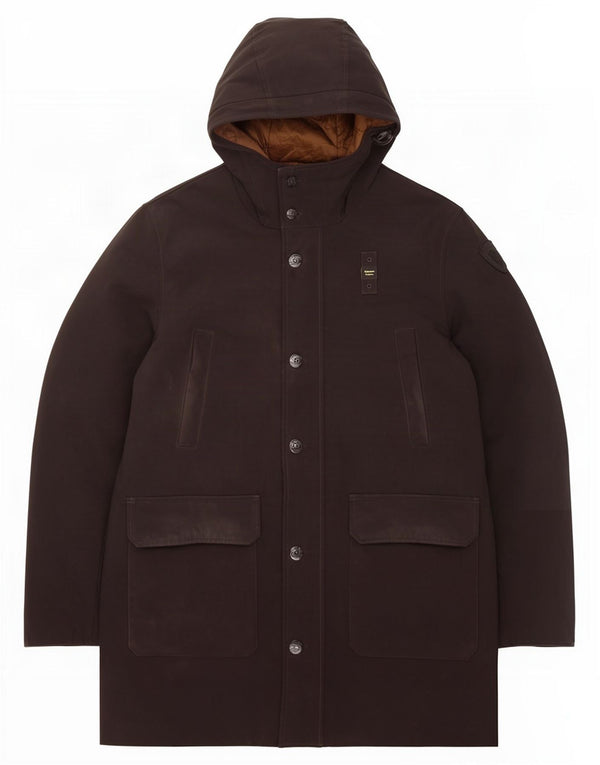 Cappotto imbottito con cappuccio da uomo Blauer UK 44 2XL poliestere nero