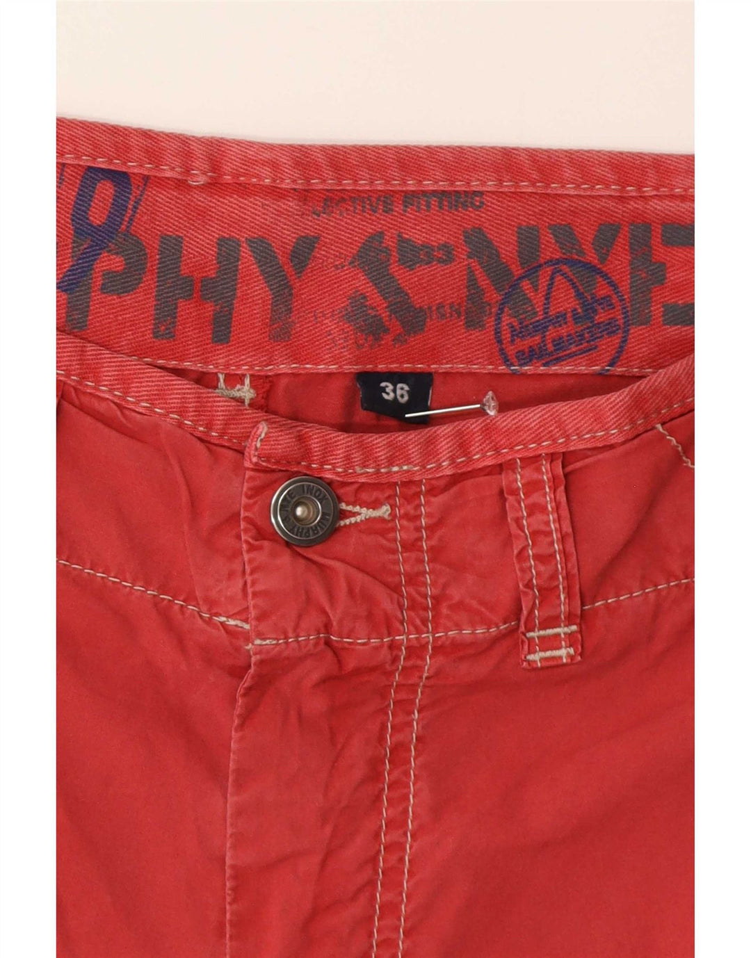 Pantaloncini chino da uomo Murphy & Nye W36 grandi in cotone rosso