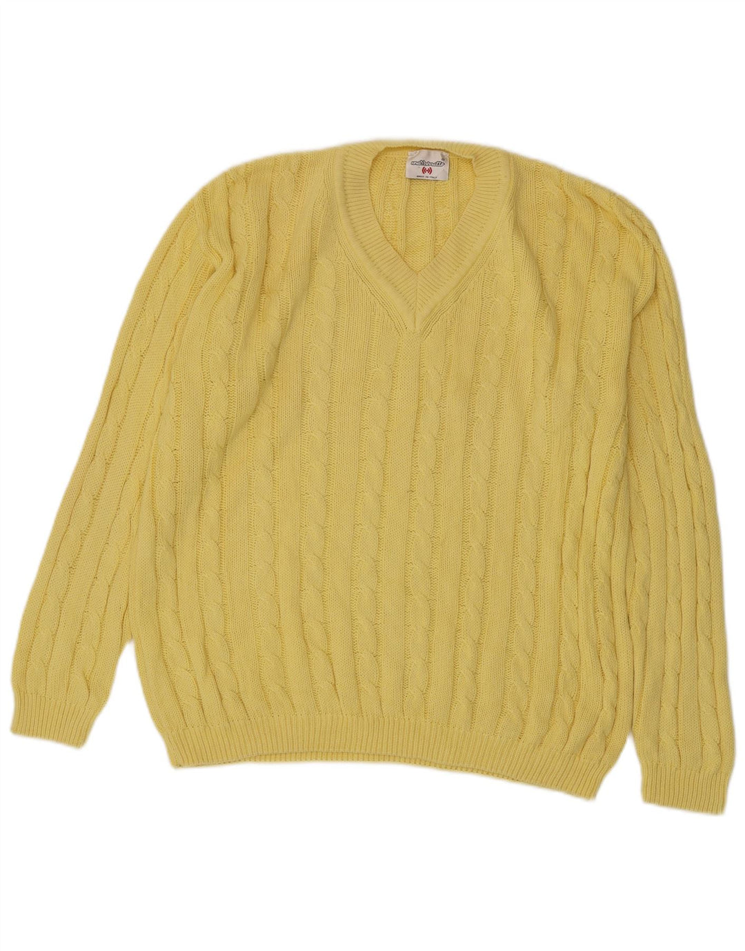 MARRONETTO Maglione Uomo Scollo a V Cotone Giallo Medio