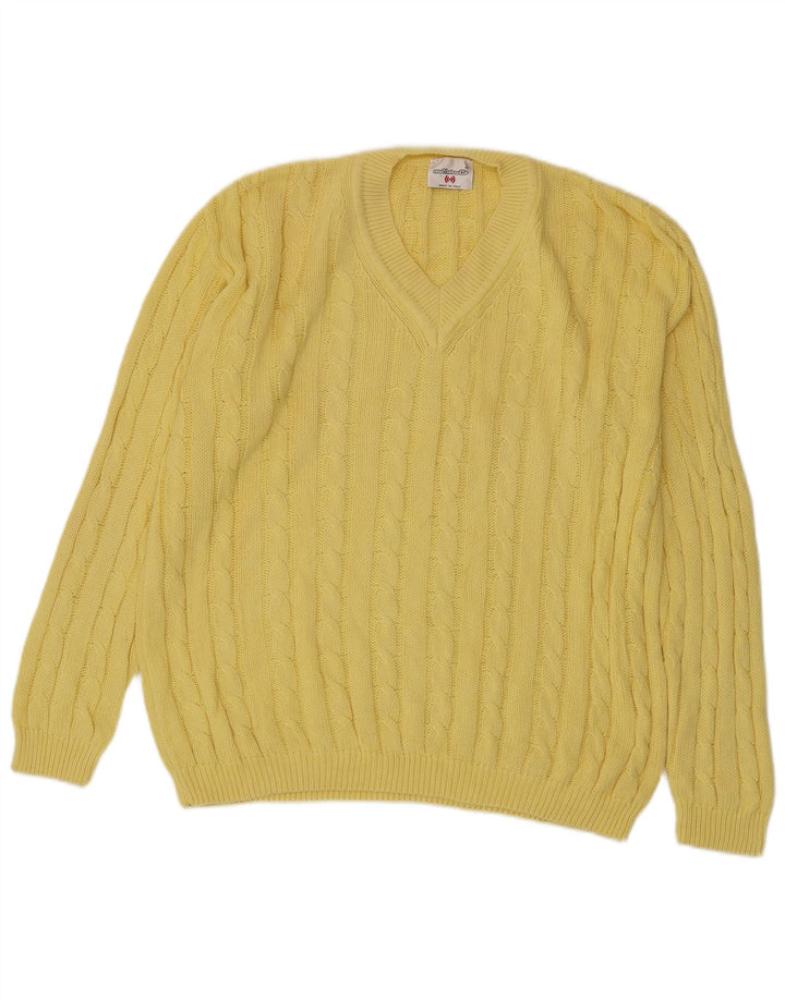 MARRONETTO Maglione Uomo Scollo a V Cotone Giallo Medio