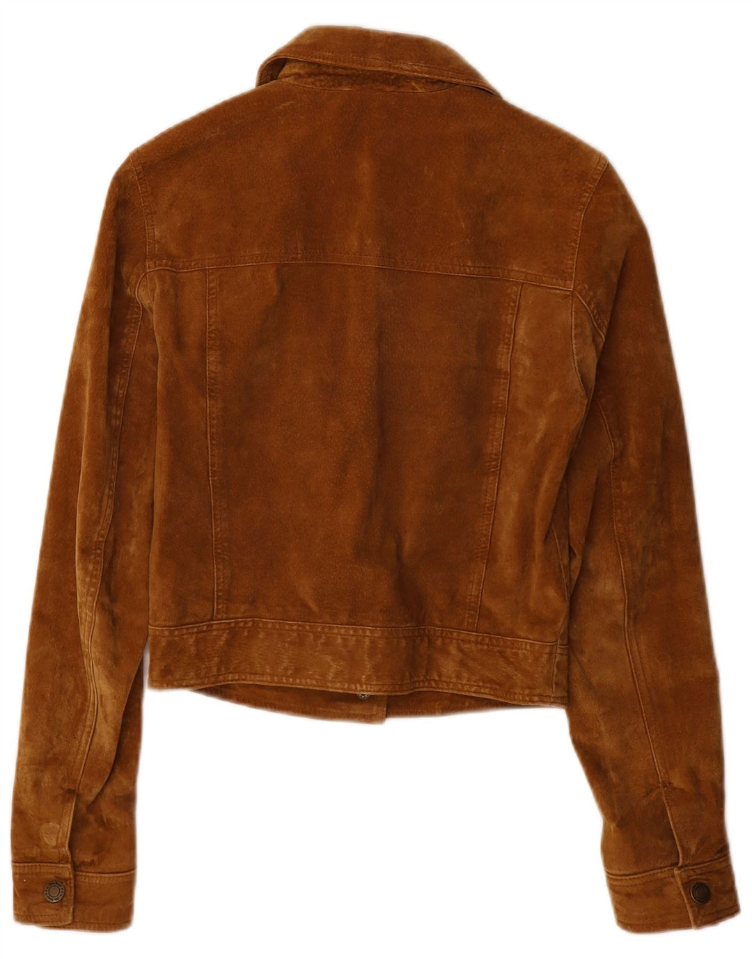 Giacca in pelle scamosciata da donna John Baner UK 8 piccola in pelle marrone