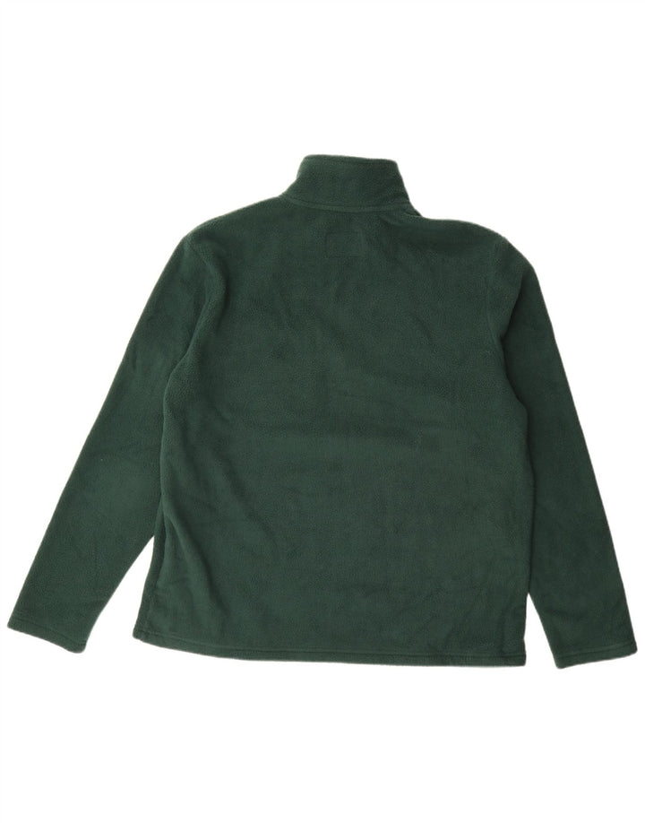 Maglione in pile da uomo Marks & Spencer con zip e collo grande in poliestere verde