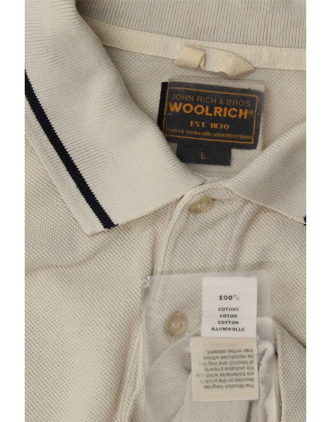 Polo da uomo Woolrich Large in cotone beige