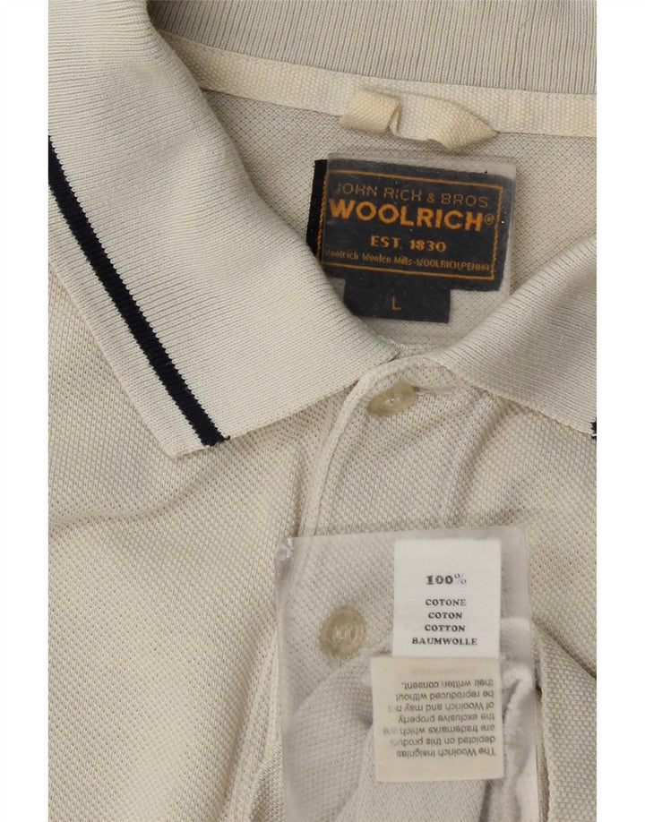 Polo da uomo Woolrich Large in cotone beige