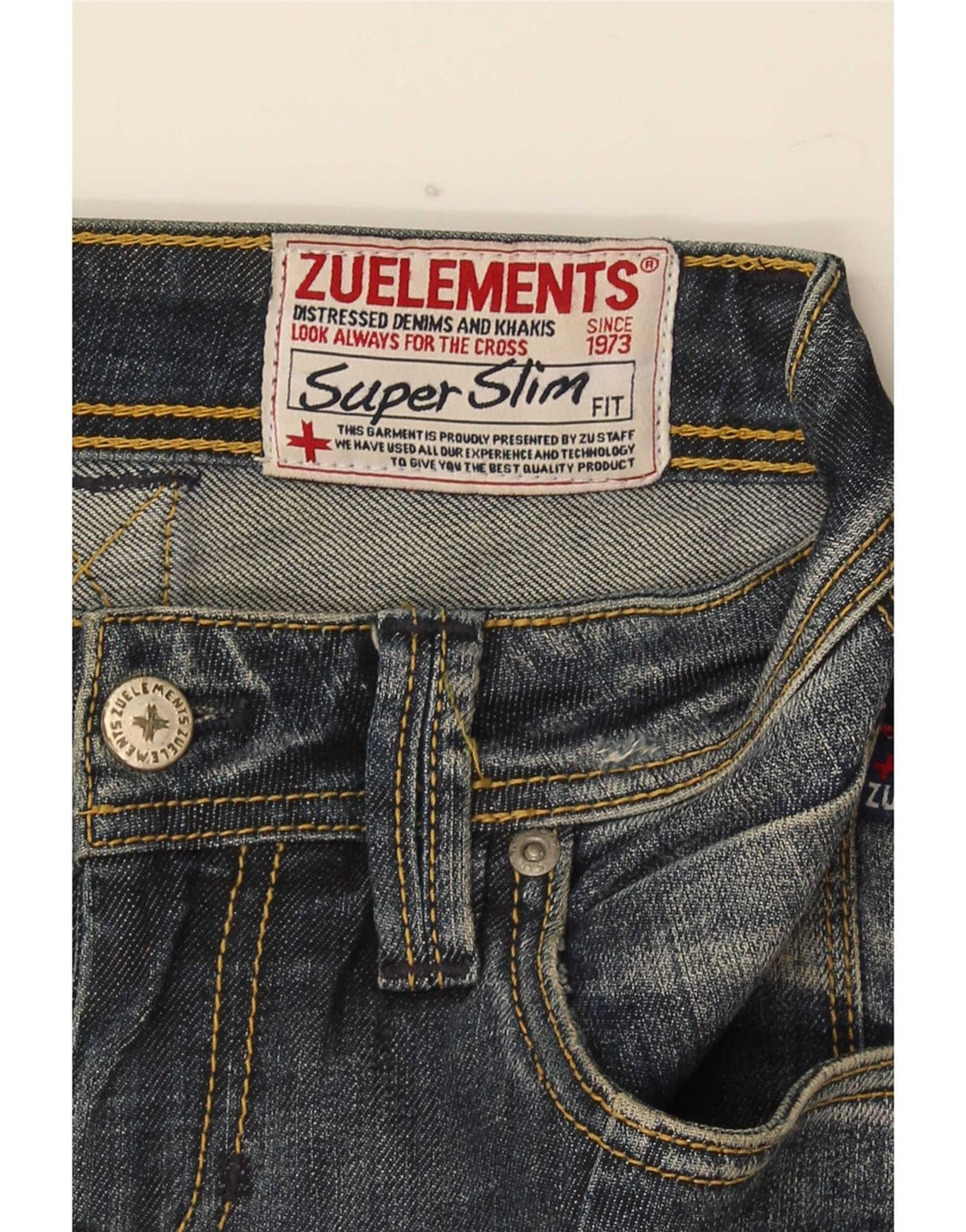 Jeans skinny effetto invecchiato da donna Zu Elements W26 L31 cotone blu