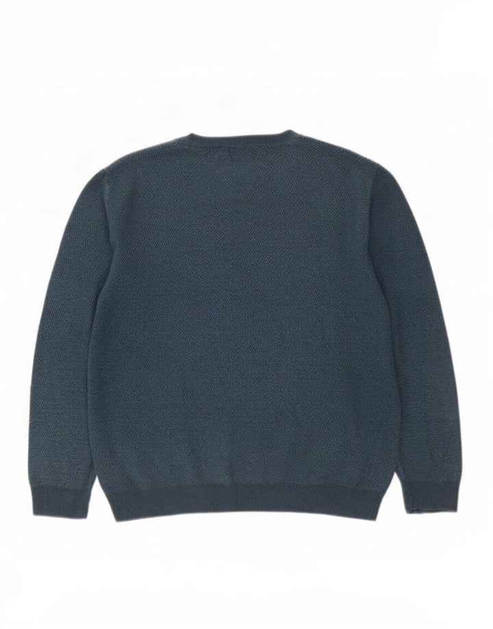 Maglione maglione girocollo da uomo Marks & Spencer grande cotone blu