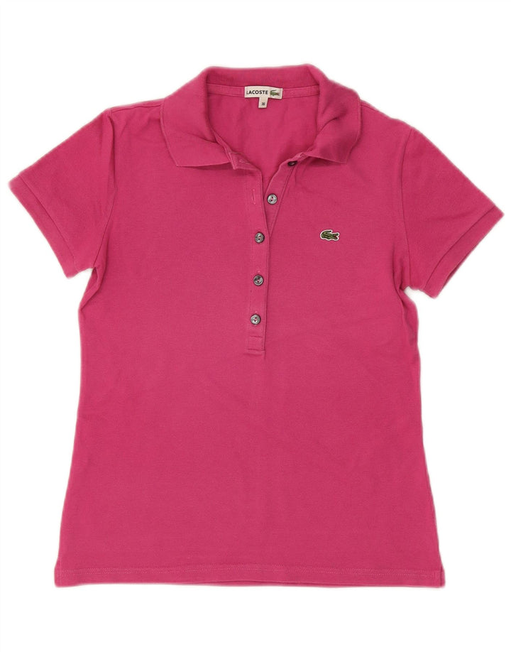 Polo da donna LACOSTE EU 36 piccola cotone rosa