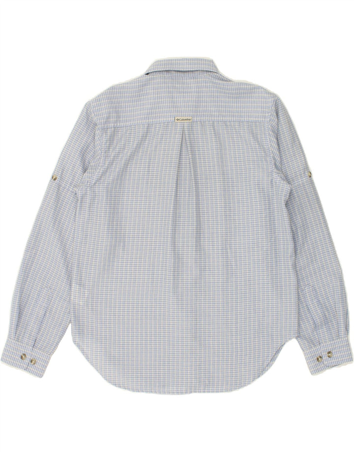 COLUMBIA Womens Shirt UK 6 XS Blue Check Polyester Vintage Columbia and Second-Hand Columbia from Messina Hembry 