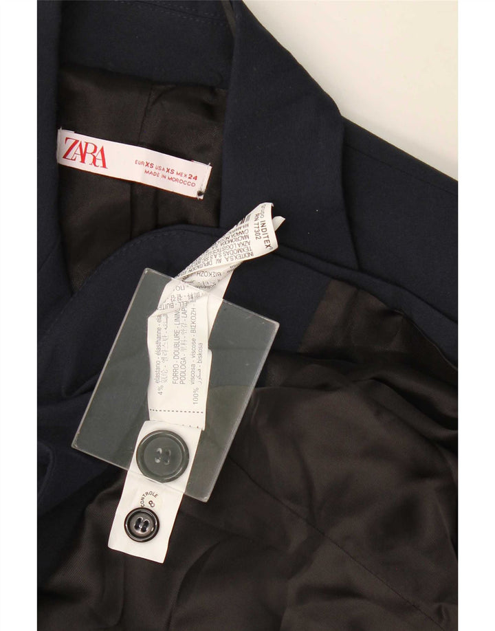 Giacca blazer oversize a 2 bottoni da donna Zara UK 6 XS viscosa blu navy