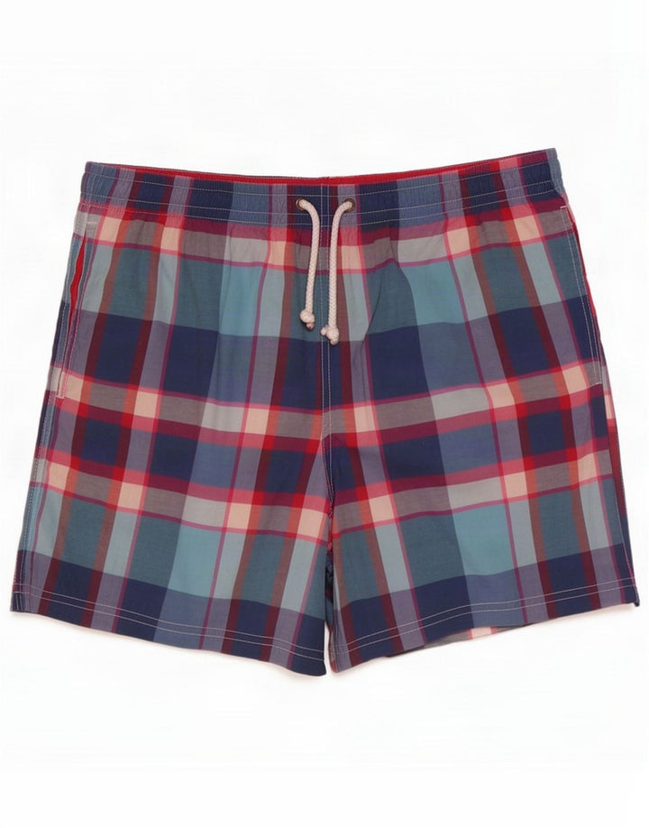 Pantaloncini da bagno da uomo Massimo Dutti grandi in poliestere scozzese multicolore